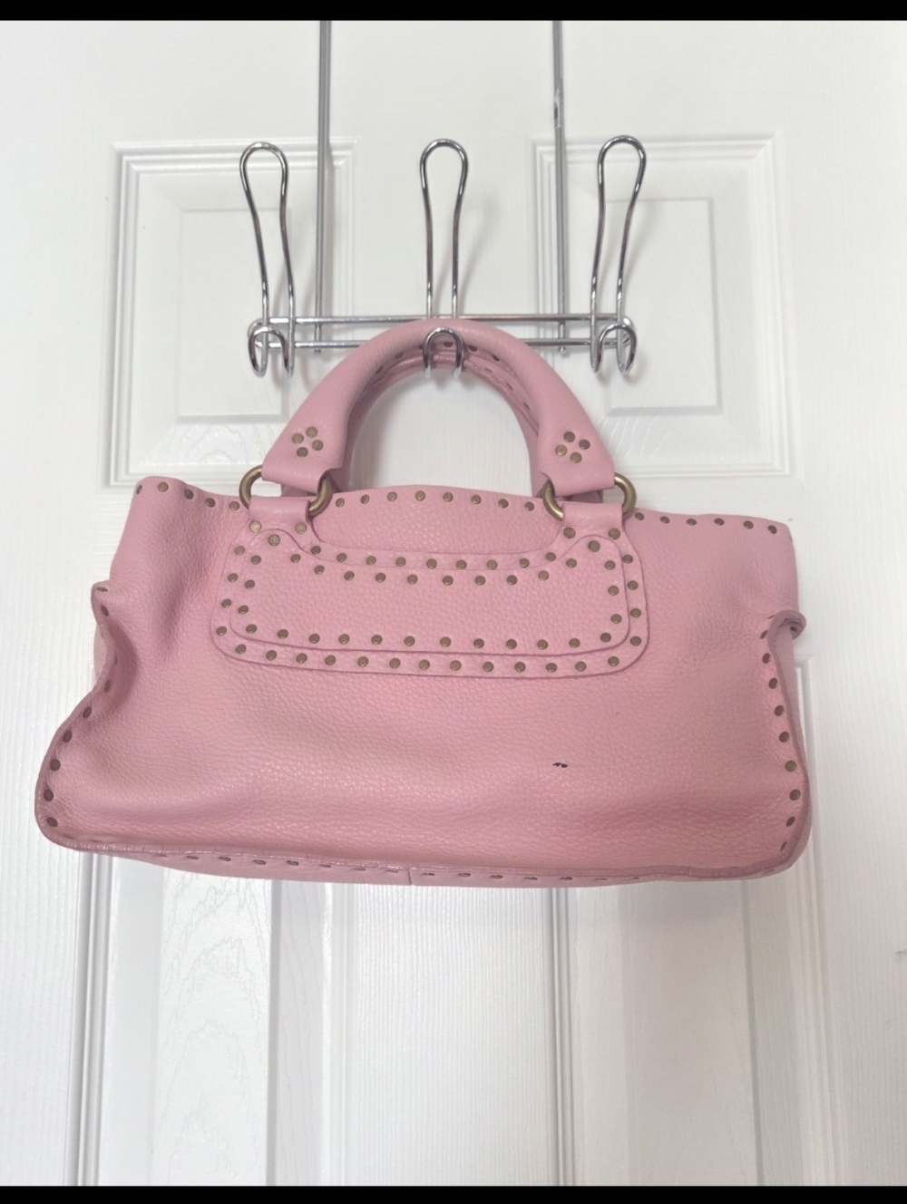 Celine Boogie Pink Leather With Gold Stud  Tote Handbag - Picture 2 of 16
